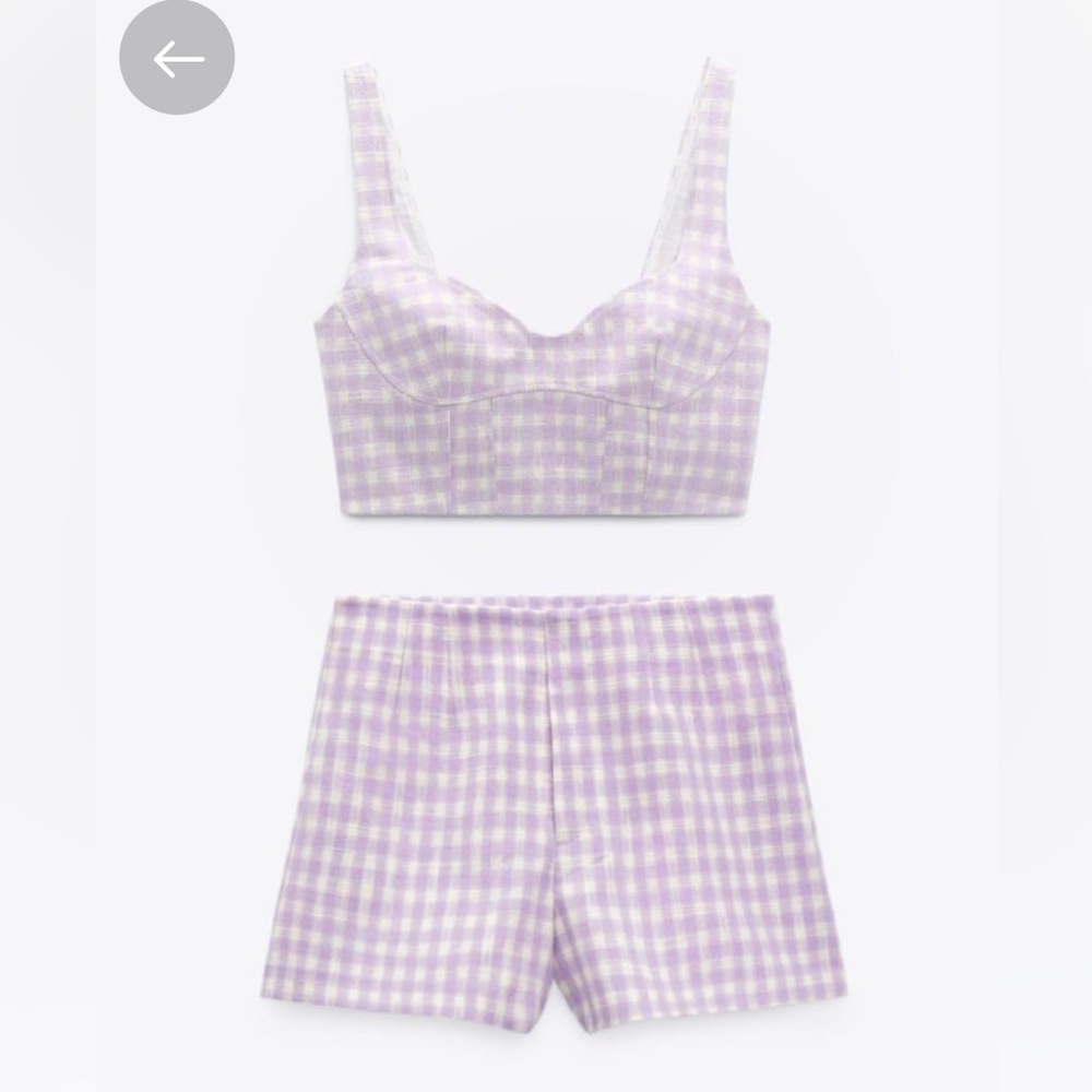 Zara gingham top size small. Nwt.